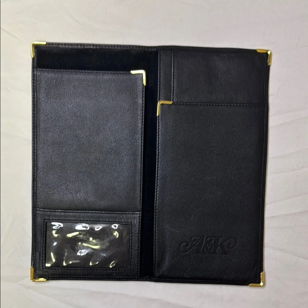 Unisex Elegant Black Leather Passport Business Card Credit Card Holder‎
